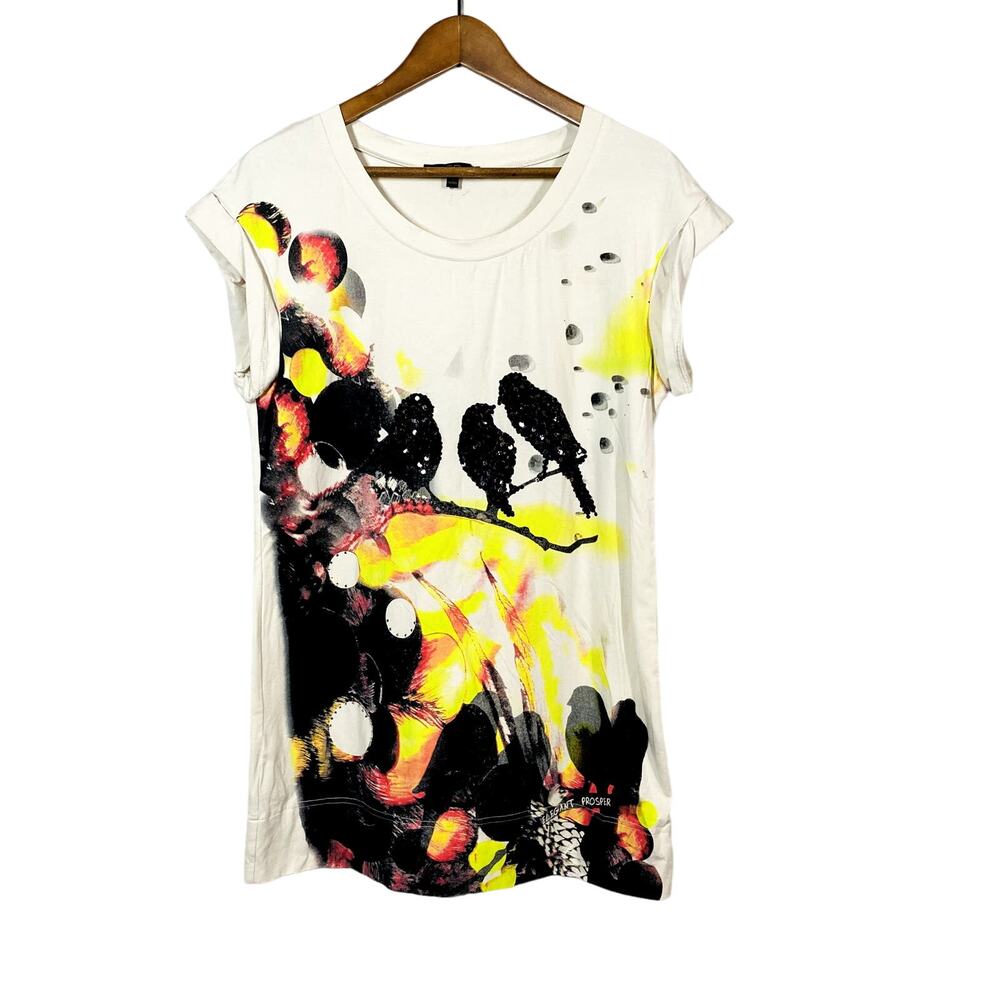 Elegant Prosper EP T Shirt Dress Sequin Jewel 3 Little Birds Scoop Neck - 5 / M